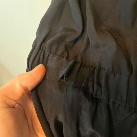 Parker 100% silk empire waist low back Black Maxi Dress M prom event fancy - Picture 3 of 6